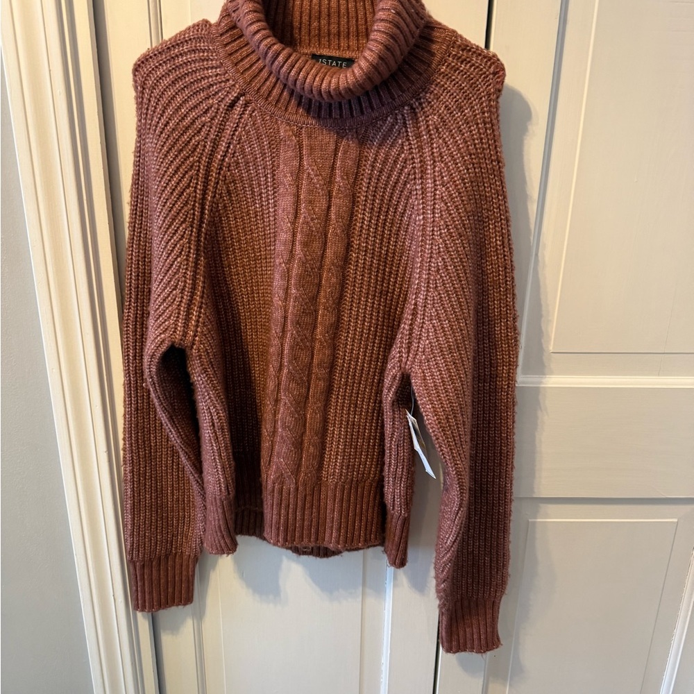 NWT 1. State Terracotta Cable Knit Sweater